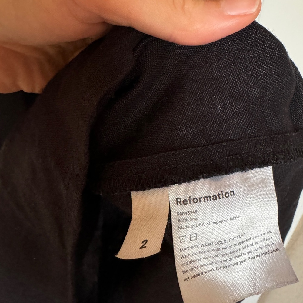 Reformation Bowie Black Linen Dress - Picture 8 of 9